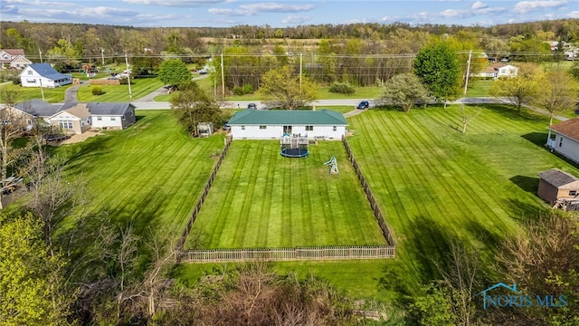 aerial view with a rural view