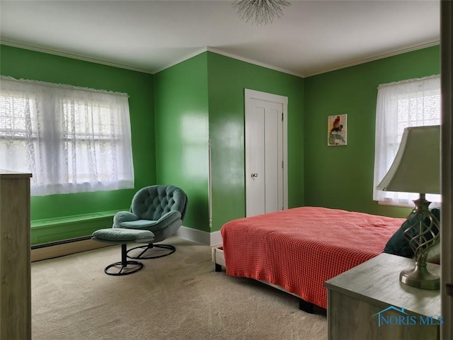602 W Main St, Fayette, OH 43521 - bedroom featuring carpet floors, crown molding, and baseboards