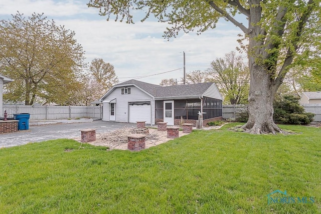exterior space featuring fence and driveway