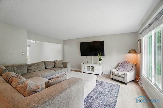 2369 Saint James Woods Blvd, Toledo, OH 43617 - living room with healthy amount of natural light, wood finished floors, and baseboards