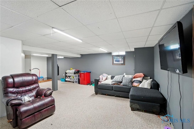 2369 Saint James Woods Blvd, Toledo, OH 43617 - carpeted living room with a drop ceiling