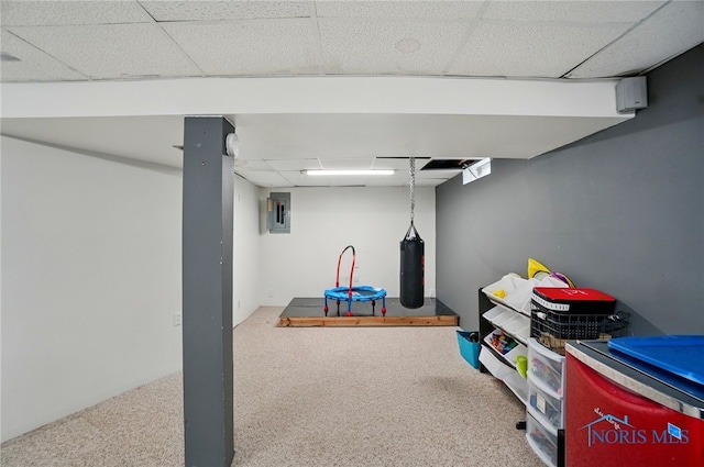 2369 Saint James Woods Blvd, Toledo, OH 43617 - game room with a paneled ceiling and carpet flooring