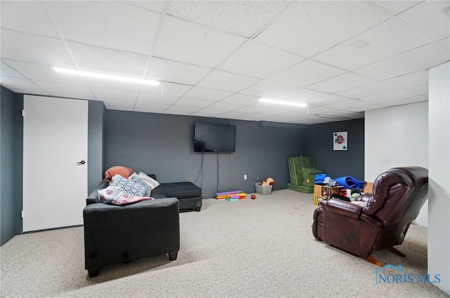 2369 Saint James Woods Blvd, Toledo, OH 43617 - living room with carpet and a paneled ceiling