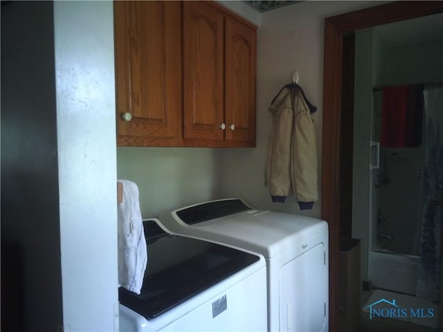 1805 Ayersville Ave, Defiance, OH 43512 - laundry room with independent washer and dryer and cabinet space