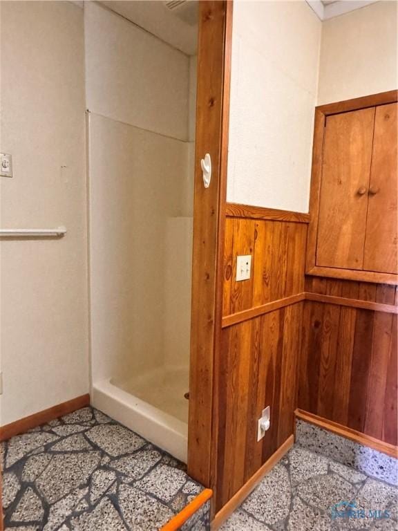 980 E Riverview Ave, Napoleon, OH 43545 - full bath with walk in shower and wooden walls