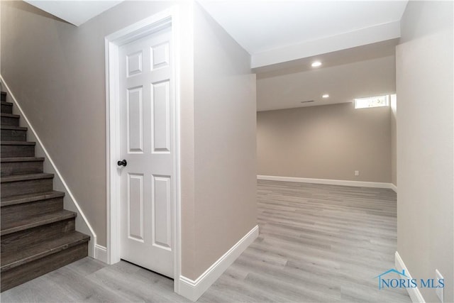 749 Parkside Dr, Wauseon, OH 43567 - interior space with recessed lighting, baseboards, and wood finished floors