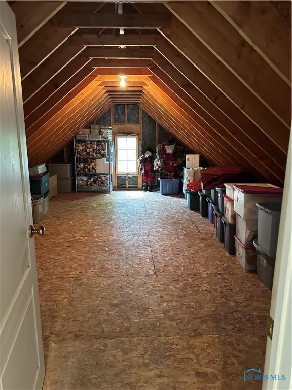 view of unfinished attic