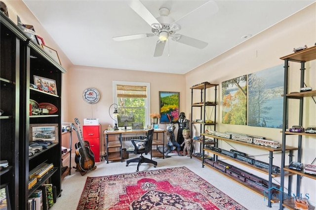 3766 Edgevale Rd, Toledo, OH 43606 - carpeted home office with a ceiling fan