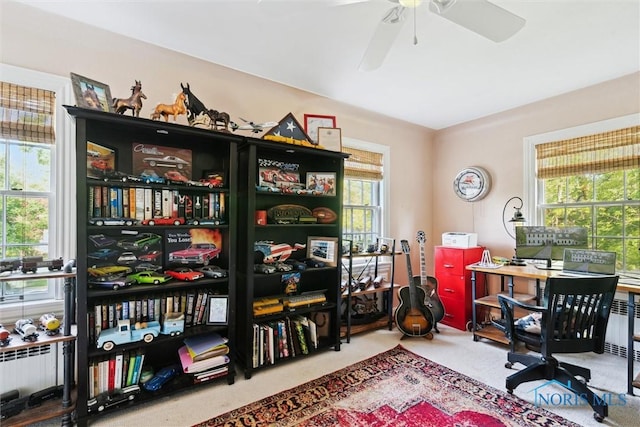 3766 Edgevale Rd, Toledo, OH 43606 - office space with ceiling fan and carpet floors