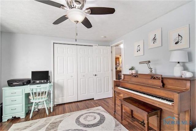 29058 White Rd, Perrysburg, OH 43551 - home office featuring a ceiling fan and wood finished floors