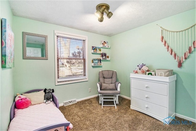 29058 White Rd, Perrysburg, OH 43551 - carpeted bedroom featuring baseboards, a textured ceiling, and visible vents