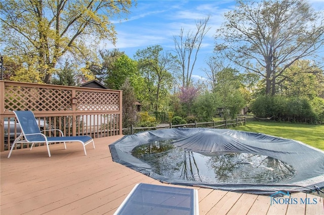 29058 White Rd, Perrysburg, OH 43551 - wooden terrace with a yard and a covered pool