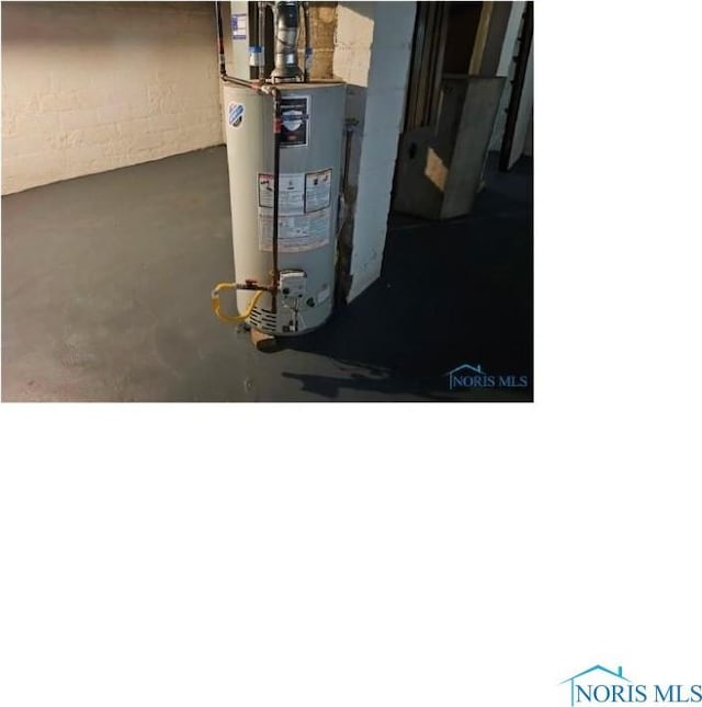 utility room with water heater