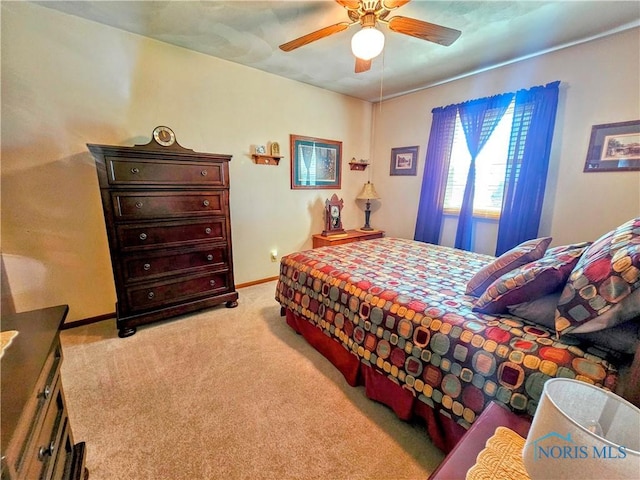 24046 Defiance Pike, Custar, OH 43511 - bedroom with carpet, baseboards, and a ceiling fan