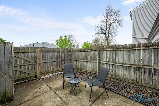 view of patio / terrace with a fenced backyard