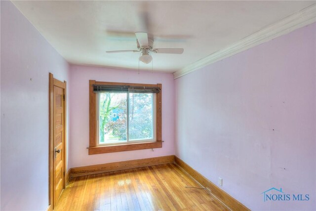 229 E Harrison St, Maumee, OH 43537 - empty room featuring light wood-type flooring, baseboards, and ceiling fan