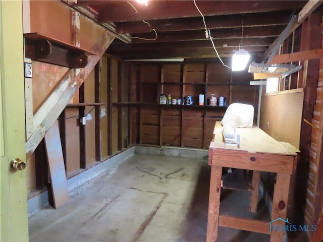 view of below grade area