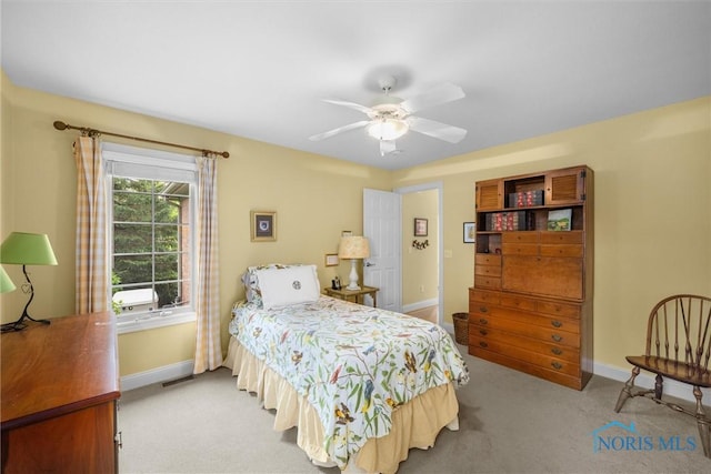 2284 Big Hickory Run, Sylvania, OH 43560 - bedroom with light carpet, baseboards, and ceiling fan