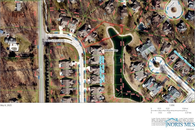 2284 Big Hickory Run, Sylvania, OH 43560 - map of property location featuring property boundaries highlighted
