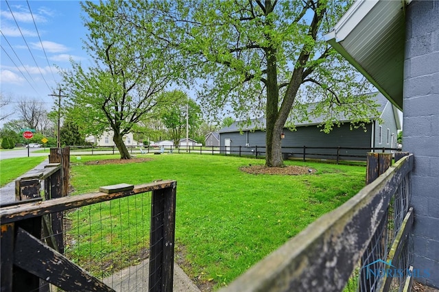 view of yard featuring fence