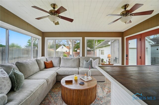 5036 Trellis Way, Sylvania, OH 43560 - living room featuring a ceiling fan and healthy amount of natural light