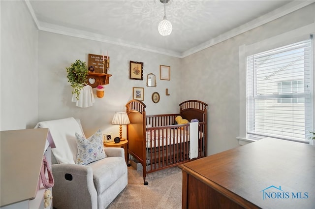 5036 Trellis Way, Sylvania, OH 43560 - bedroom featuring light carpet and crown molding