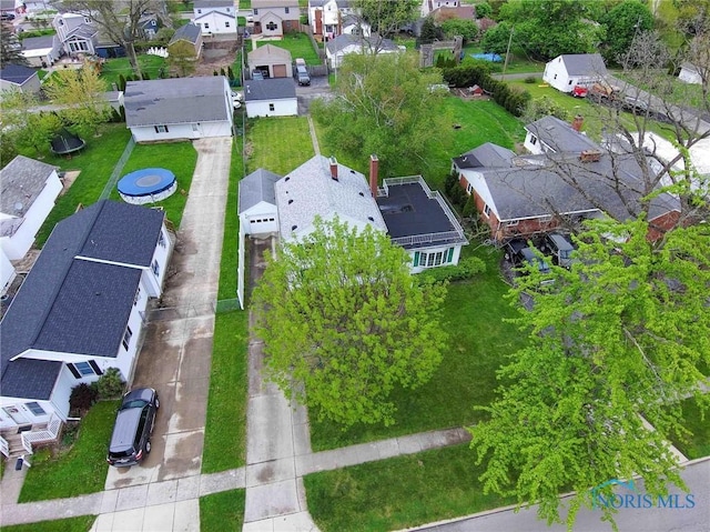aerial view featuring a residential view