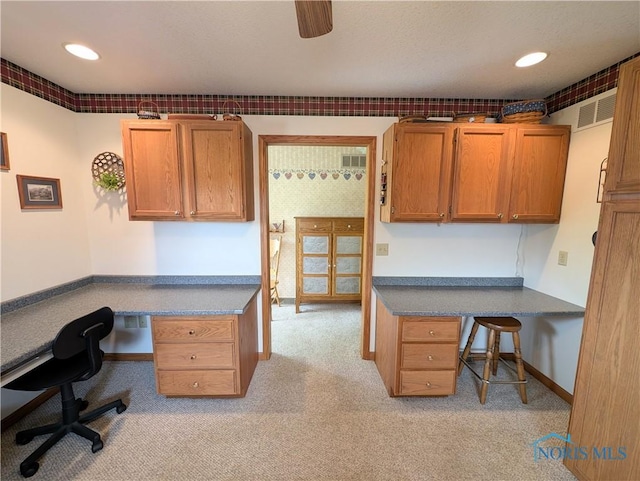 2450 N Billman Rd, Genoa, OH 43430 - office space featuring built in study area, light colored carpet, recessed lighting, and baseboards