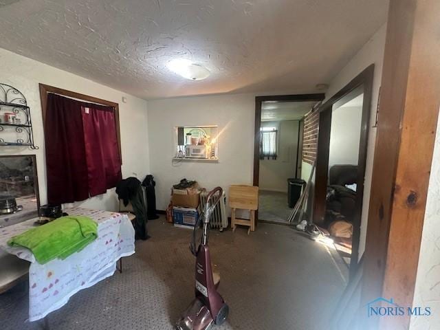 2111 Elm St, Toledo, OH 43608 - carpeted bedroom with a textured ceiling