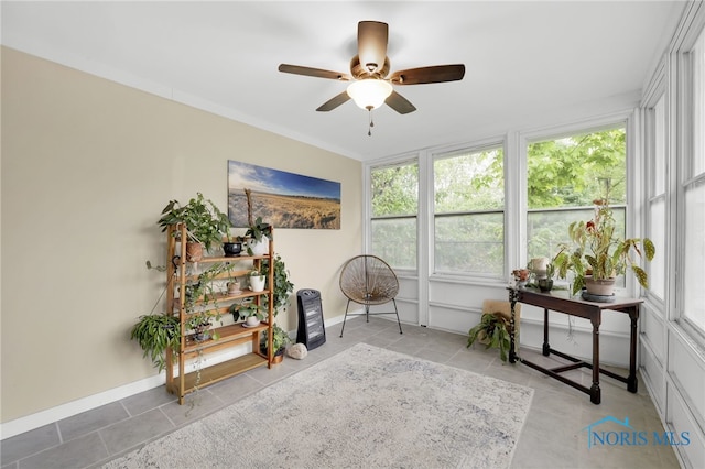 340 W 3rd St, Perrysburg, OH 43551 - sitting room featuring a ceiling fan, healthy amount of natural light, and baseboards