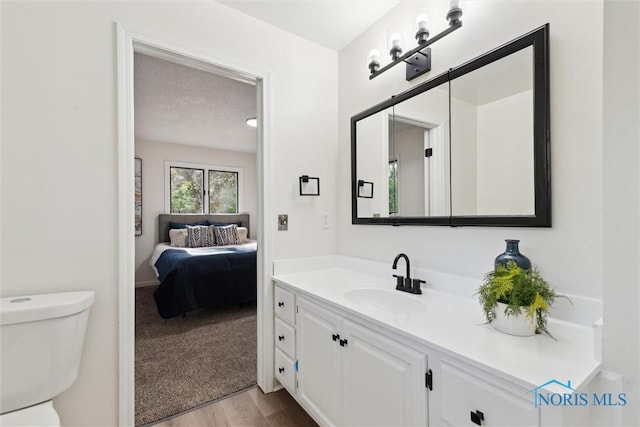 7413 Sylvania Ave, Sylvania, OH 43560 - ensuite bathroom featuring wood finished floors, vanity, and toilet