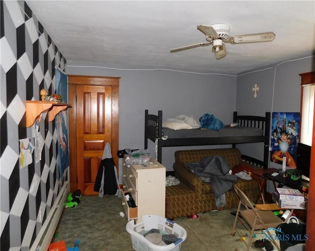 203 N Union St, Fostoria, OH 44830 - carpeted bedroom featuring a ceiling fan