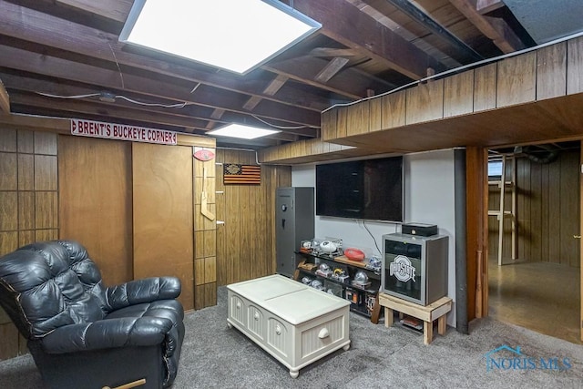3134 Cragmoor Ave, Toledo, OH 43614 - finished basement featuring wooden walls and carpet floors
