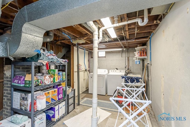3134 Cragmoor Ave, Toledo, OH 43614 - unfinished below grade area with washer and dryer