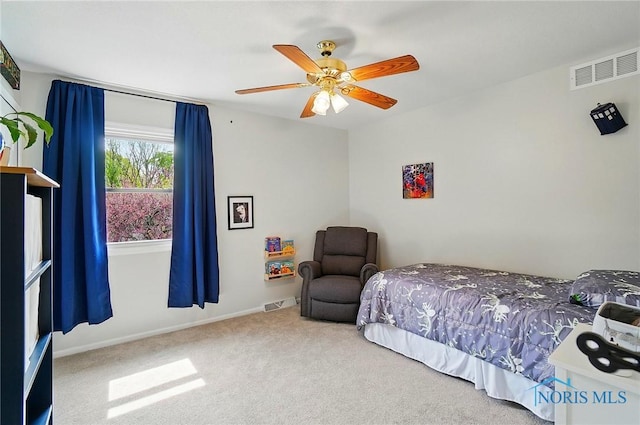 5532 Bentwood Dr, Toledo, OH 43615 - bedroom featuring carpet, ceiling fan, and baseboards