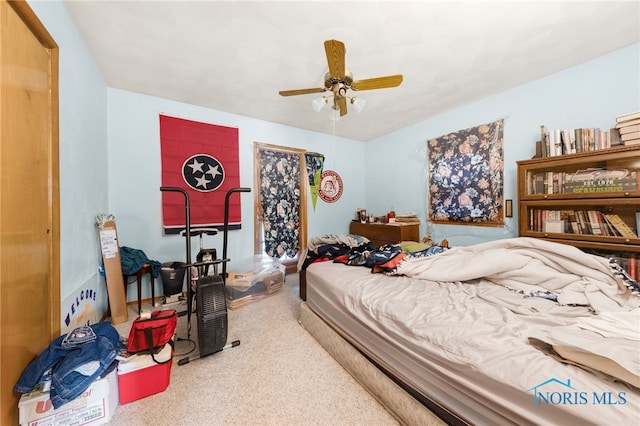 588 Douglas Dr, Wauseon, OH 43567 - carpeted bedroom with ceiling fan