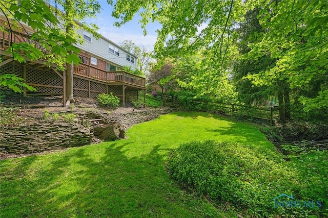 5511 Bent Oak Rd, Sylvania, OH 43560 - view of yard featuring a wooden deck