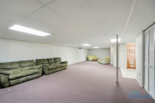 29030 Hufford Rd, Perrysburg, OH 43551 - carpeted living area with a paneled ceiling