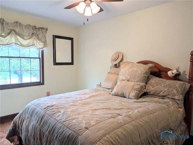 1270 S Park Ln, Wauseon, OH 43567 - bedroom with carpet flooring and a ceiling fan