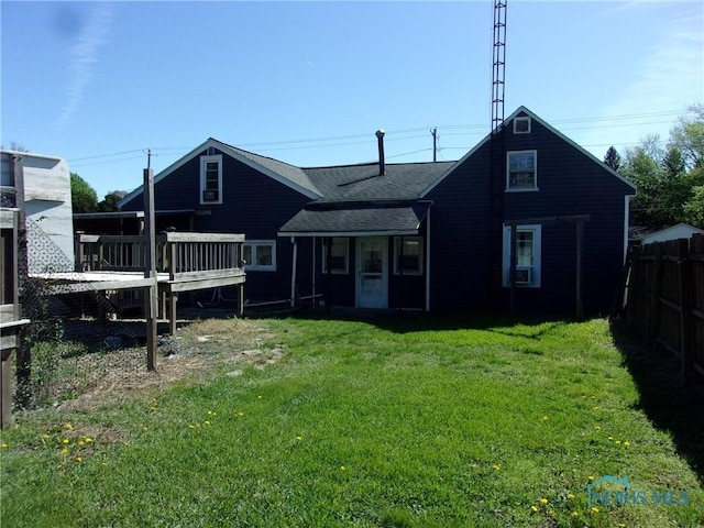 417 Race St, Clyde, OH 43410 - rear view of property with a wooden deck and a shingled roof
