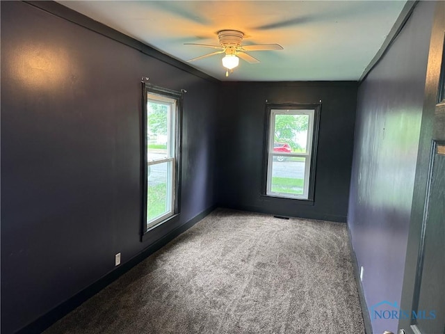 215 E Bryan St, Bryan, OH 43506 - carpeted empty room with healthy amount of natural light, ceiling fan, and baseboards
