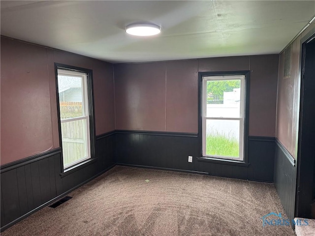 215 E Bryan St, Bryan, OH 43506 - carpeted empty room featuring a wainscoted wall
