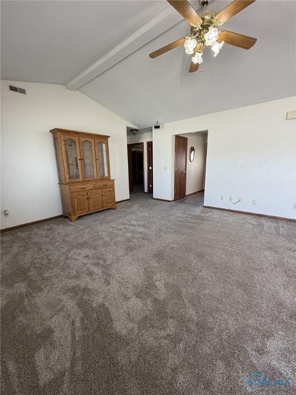 512 Fugate Dr, Defiance, OH 43512 - unfurnished living room with baseboards, ceiling fan, and carpet