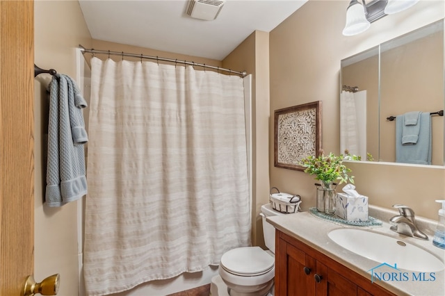 8012 County Highway 55, Upper Sandusky, OH 43351 - bathroom featuring toilet, vanity, and shower / bath combo
