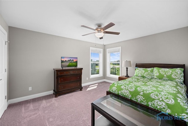 9575 Newbury Ln, Whitehouse, OH 43571 - carpeted bedroom featuring baseboards and ceiling fan