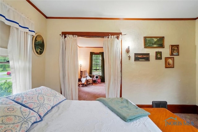 7438 Yawberg Rd, Whitehouse, OH 43571 - carpeted bedroom featuring ornamental molding