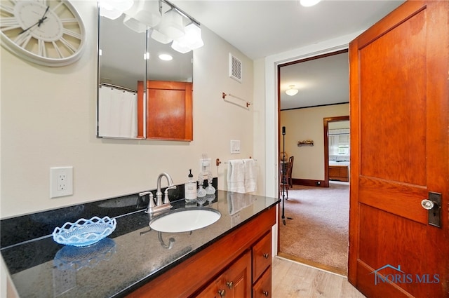 7438 Yawberg Rd, Whitehouse, OH 43571 - bathroom with vanity and wood finished floors