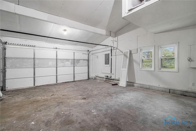 garage with electric panel