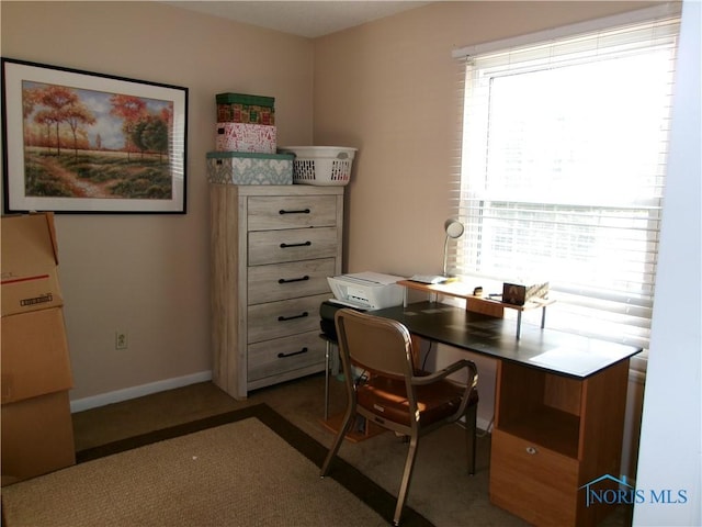 3776 Lakepointe Dr, Northwood, OH 43619 - office area featuring baseboards and dark colored carpet