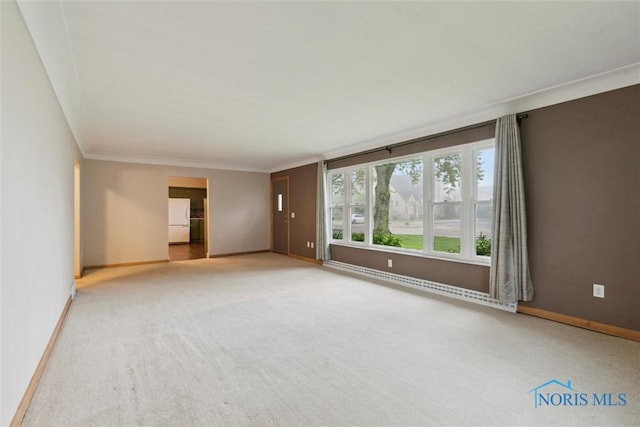 1208 Lindau St, Archbold, OH 43502 - empty room featuring carpet, baseboards, and crown molding